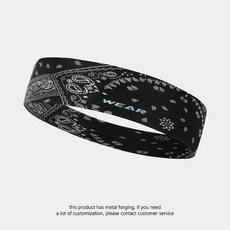 腰果花運動髮帶男款潮跑步吸汗頭巾女健身瑜伽防滑髮箍透氣速乾, 黑色腰果花, 1個