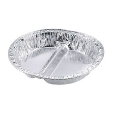 캡틴 스태그 BBQ용 접시 일회용 알루미늄 칸막이 부착 원형 플레이트 4매, 1개