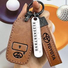 TOYOTA YARIS CROSS 鑰匙套 潮玩版 酷動版 享樂版 皮套 副廠, 1個, 1鍵 棕色