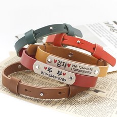 가죽 인식표 강아지 목걸이 고양이 이름표 NEW레더베이직, 기본체, 브라운, 1개