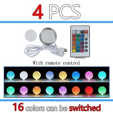 Bambu Lab Led 램프 키트 001 하드웨어 Bambulab 라이트 키트 Led 조명 부품 모델 3d 인쇄 부품, 07 4 Sets-16 Colorful