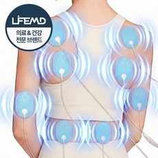 라이프엠디 TENS + EMS 저주파 패드 마사지기 목어깨 진동 안마 등마사지 패드형 안마기 6가지 마사지 모드 강도 30단계 가정용 자극기, 블루, 1세트 블루, 1세트