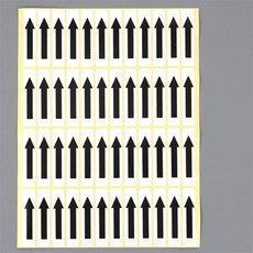 호시아 사각 화살표 스티커 1장 바닥화살표스티커, 투명 - 빨강