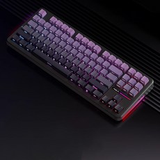 [HL샵]AULA 독거미 F87 Pro 기계식키보드 3모드 무선 유선 블루투스 커스텀 게이밍 전용 키보드, 회목축V4, 블랙퍼플그라데이션