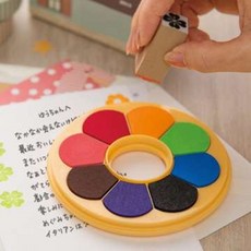 SHACHIHATA 寫吉達《造型多色印台》 明進文房具, 1個, 甜甜圈外型 / 8 色