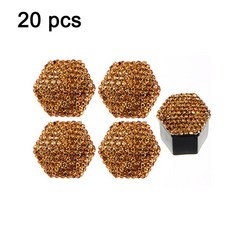 휠너트 타이어 캡 자동차 휠 러그 볼트 센터 너트 라인석 커버 녹슬지 않는 허브 나사 보호대 액세서리 20 개, 01) GLD, 01) 17 MM (20PCS)