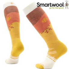 Smartwool 女款機能中級減震印花滑雪高筒保暖襪 飄雪