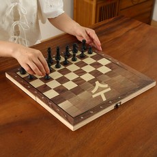 원목 체스 선물 체스판 가야체스 접이식 보드게임 고급, 34x34cm-왕 높이 5.6cm, 1개, 34x34cm-왕 높이 5.6cm