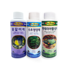 국제프리츠 120ml 3종세트 어항 수조 수족관 물갈이제 박테리아활성제 수초영양제