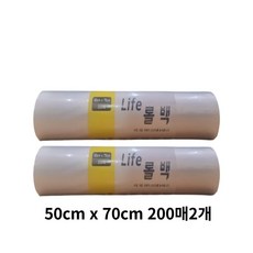 위생 크린 롤백 대용량 롤팩 업소용 일회용비닐 왕별대 50x70cm 200p, 특특대(XXL) 이상, 2개, 200개