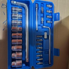 27件套多功能套筒扳手組合工具箱 包含彎杆、套筒、批頭, 1個, 多功能大飛小飛彎杆套筒組套,多功能27件套組合套裝顏色隨機, 套筒扳手,批頭,套頭,大飛,小飛,彎杆