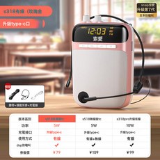 索愛S318小蜜蜂擴音器工廠批發一件包郵教師專用無線耳麥克風喇叭, 1個, S318有線版【升級Type-C】玫瑰金