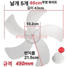 16인치 18인치 선풍기 메탈 엔틱 업소용 가정용, 18인치 5날 화이트, 기본 색상