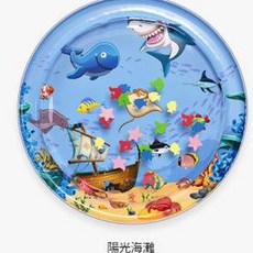 蜜罐熊 80cmx80cm 充氣爬爬水墊 嬰兒拍拍墊, 圓形拍拍墊陽光海灘 無打氣筒, 1個