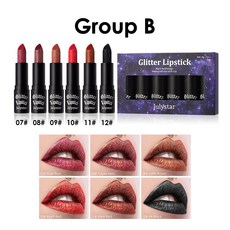 Julystar 細閃口紅套裝, B產品僅供出口銷售，禁止國內銷售,4g*6pcs, 1個
