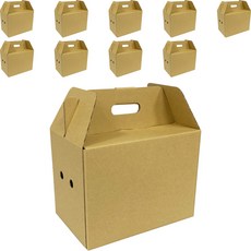 紙箱大地 5斤手提禮盒 31x20x23公分 B浪紙箱, 牛皮色, 10個