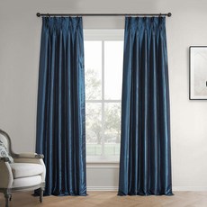 HPD Half Price Drapes 침실용 인조 실크 태피터 암막 커튼 길이 274.3cm(108인치) (패널 1개) 너비 63.5cm(25인치) x 길이 274.3cm(