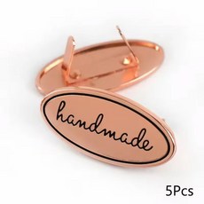 5개 수제 금속 DIY 공예 색상 실버 문자 라벨 지갑용 의류 태그 인쇄 가방 골드 바느질, Rose Gold, [04] 철사꼬리표 Rose Gold