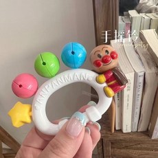 Anpanman Children's Trumpet Toy Baby Grasping Rattle Early Childhood Educational Musical Instrument, 1個, 麪包手搖鈴