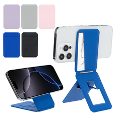isee아이시 맥세이프 각도조절 거치대 라이브방송 삼각대 스탠드멀티 셀카봉 카드1장 카드지갑, 블루