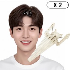 깔끔더하기 앞머리 헤어 뿌리 볼륨 집게핀, 2개, 아이보리
