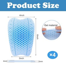 Shupakul 스키 가드 젤 패드 4개 15.2 x 10.2cm(6 4인치) 스노우보드 정강이 패드 재사용 가능한 보호대 부츠 라이너용 압력 감소, Shupakul 스키 가드 젤 패드 4개, 15.2 x
