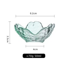 櫻花玻璃碗碟組 日式花瓣小碟 沾醬碟, 1個, 透明櫻花碟（漸層綠）