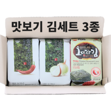 밥도둑 조미김 맛보기 (오미자/ 불땡초 / 양파 김 세트 각1봉 구성), 1개