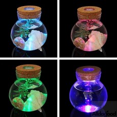 해피딜 마리모 키우기 LED 유리병(10x11cm) 어항꾸미기 수생식물 수중식물 수경식물 식물, 1개