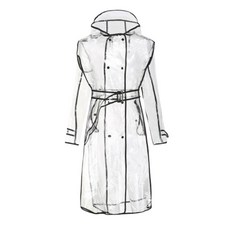 투명 레인코트 방수 후드 클리어 치어 재킷 판초, 기본