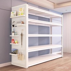 家用貨架多層置物架鋼製落地收納架陽臺倉儲地下室儲物雜物架鐵藝 角鋼架鐵架 工業風收納架 書架 貨架 陳列架 倉庫架, 五層高160cm*經典白-【黑色備註】,長70#寬40cm, 1個