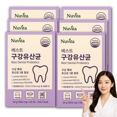 [옵션확인] 닥터파이토 덴티백 구강유산균 M18 식약청인증 / 내약방 입냄새 자일리톨 유산균, 6개, 60정