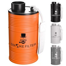 ASNTA 금속 하우징 개인 필터 - 연기를 효과적으로 포착하고 냄새를 제거하며 장기간 사용 교체 가능한 카트리지 장착(블랙) 174141 8409613877, 주황색