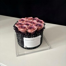 永生花抱抱桶禮盒, 如圖所示 烏梅子醬 - 黑色抱抱桶