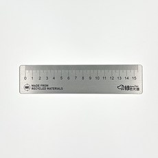 綠色光譜 鋁製直尺 15公分 回收材料, 鋁尺, 1個