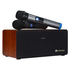 mimax K歌音箱 藍牙喇叭搭配無線麥克風, 黑色, N-S10