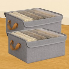 마벨인홈 옷 정리함 이불 수납 투명창 먼지걱정 없는 대용량 패브릭 의류 보관함, 2개, 그레이