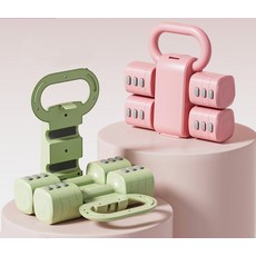 [SMTONE] 무게조절 분리가능한 다기능 덤벨 포트벨 아령 케틀벨 클럽벨 3in1 홈트 운동기구 아령세트 웨이트 트레이닝, 그린, 1개, 5kg