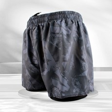 男士雙層防尷尬泳褲 沙灘溫泉適用 平角寬鬆速乾舒適