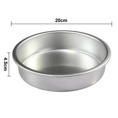 20cm 원형 알루미늄 케이크 팬 빵 푸딩 및 디저트용 논스틱 틀 | 홈 베이킹 도구, 01 1pc