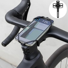 GUB 자전거 실리콘 핸들 스템 핸드폰 거치대 로드 픽스 MTB 킥보드, (스템 실리콘 거치대)_ 블랙, 1개