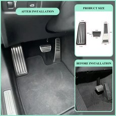 스테인레스 자동차 발받침 페달 액셀 브레이크 커버 미끄럼 방지 패드 볼보 XC60 S90 V90 2015-2021 2022, 01 XC60 2018-2024 3PCS