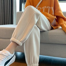 BROWMODA 여성 슬림핏 조거팬츠 밴딩 트레이닝 바지