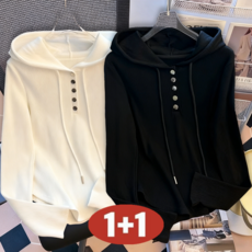 오스틱니 100kg까지 빅사이즈 1+1 여성 봄가을 날씬해 보이는 편안한 니트 외출용 겨울 긴팔 맨투맨