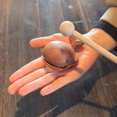 르브아 통통통 휴 고래목탁 나무 목어 명상도구 불교 굿즈, 1개, 우드브라운