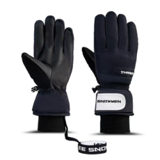 헬로엑스 스노우맨 스키보드장갑 방수 방한 기모 스마트터치 /캠핑 배달 등산등, 1개, 나이트블랙