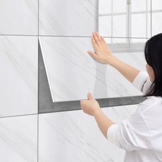 욕실 방수 천장시트지 접착 스티커 벽지 천정 인테리어 아이보리 40 x 80cm 10장, 엘레강트화이트 30 x 60cm