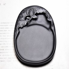 단계연 벼루 서예 청설 원형 단계석벼루 잉크통 가용 하나천리강산 화방 도구, 6인치 보공련 뚜껑 없는 선물용 금합