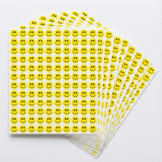위캔바이 스마일 원형 스티커 10mm 1800개, 1세트, 옐로우