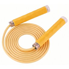 [JUMP Yuedong] 폭땀 성인 다이어트 중량 줄넘기 7mm 굵은줄 220g 크로스핏 홈트 길이조절, 1개, 노란색